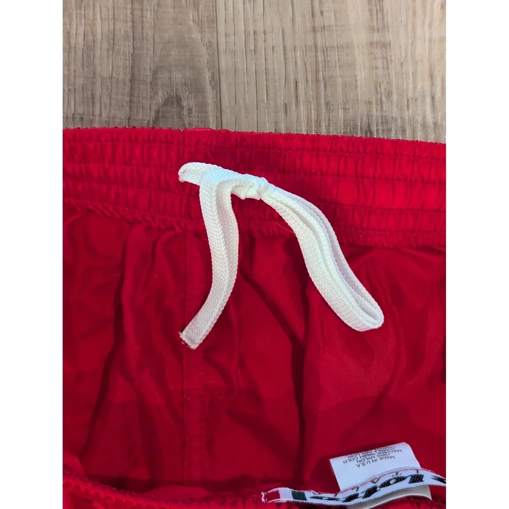 Vintage Lotto Italia Soccer Training Shorts Mens L Red Made USA Nylon 80s 90s